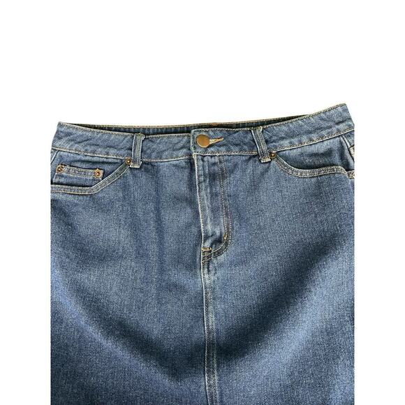 Forever 21 Womens Denim Mini Skirt Size 12 Casual Classic Boho Western - Picture 4 of 7